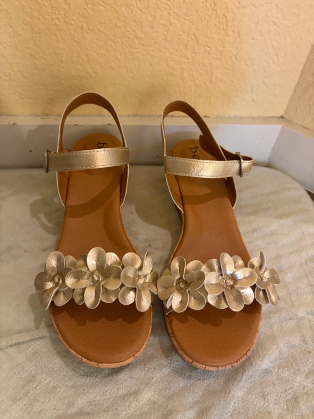 boc Metallic Gold Strappy Sandals with Buckle